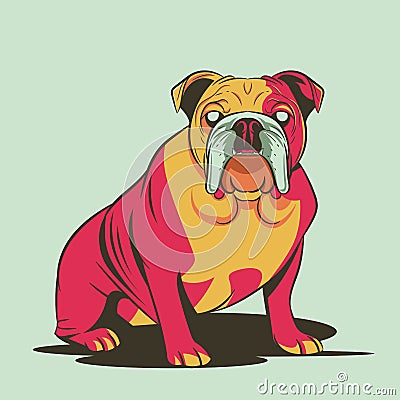 Colorfull bulldog vector art illustration Vector Illustration