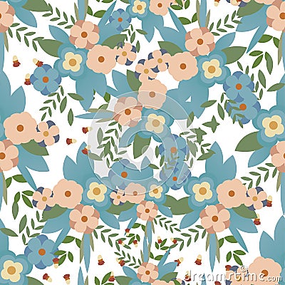 Seamless vector flower pattern. Wedding pattern Vector Illustration