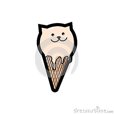 Unique cute cat ice cream Stock Photo