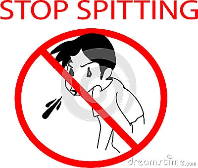 Stop spitting awareness vector or illustration Art & Illustration Vector Illustration