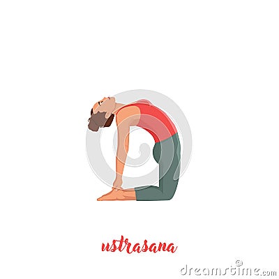 Sports male sitting in ustrasana position isolated on white background Cartoon Illustration