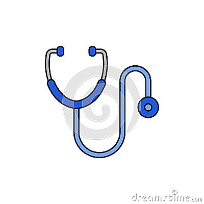 Simple stethoscope vector illustration isolated on white background Cartoon Illustration