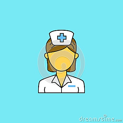 Simple nurse avatar vector illustration Cartoon Illustration