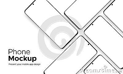 Modern Frameless Smartphone Mockup for Mobile App Design Vector Illustration