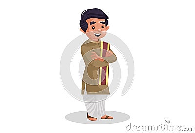 Vector graphic illustration of Indian Bengali Man Vector Illustration