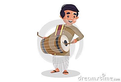 Vector graphic illustration of Indian Bengali Man Vector Illustration