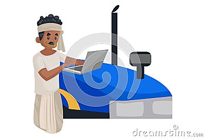 Vector graphic illustration of Indian Bihari Man Vector Illustration