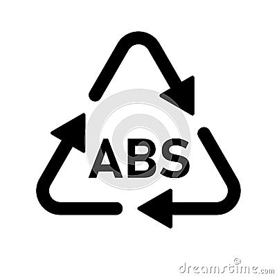 Plastic recycle symbol ABS 9 vector icon. Plastic recycling code ABS 9. Vector Illustration