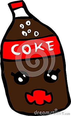 Angry Cola Cartoon Sketch Very Cool Vector Illustration