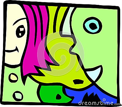 Abstract Cartoon Sketch very cool design Vector Illustration