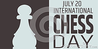 Chess day greeting card. Chess pawn silhouette. Stock Photo