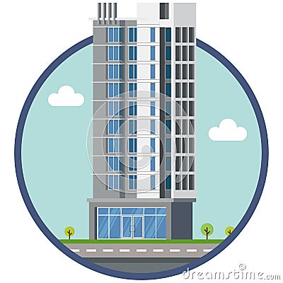 Bank city building beautiful illustration. Vector Illustration