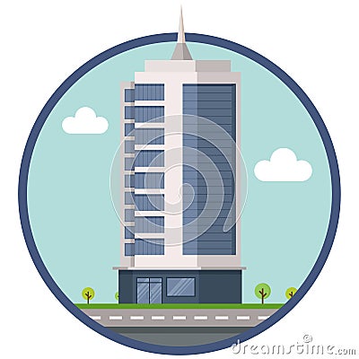 Bank city building beautiful illustration Vector Illustration