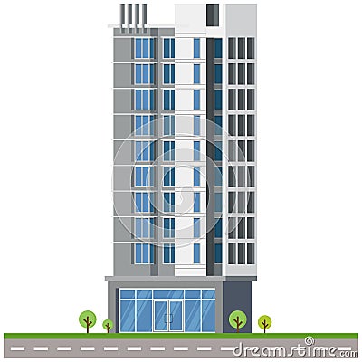 Bank city building beautiful illustration. Vector Illustration