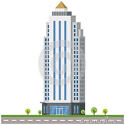 Bank city building beautiful illustration. Vector Illustration