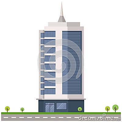 Bank city building beautiful illustration. Vector Illustration