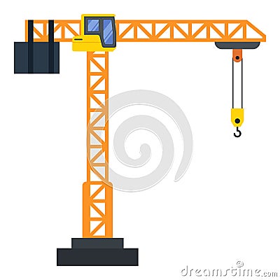 Tower crane build machine illustration Vector Illustration