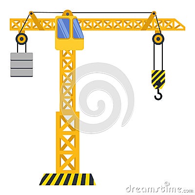 Tower crane build machine illustration Vector Illustration