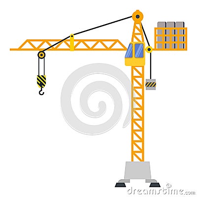 Tower crane build machine illustration Vector Illustration