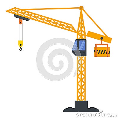 Tower crane build machine illustration Vector Illustration