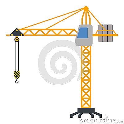 Tower crane build machine illustration Vector Illustration