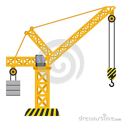 Tower crane build machine illustration Vector Illustration