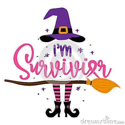 I`m a survivor - In October we wear Pink Vector Illustration