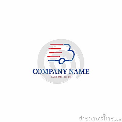 Letter B Truck logo, cargo logo, cargo delivery truck, logistics logo Vector Illustration