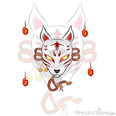 traditional japanese mask anbu kitsune vector illustration Vector Illustration