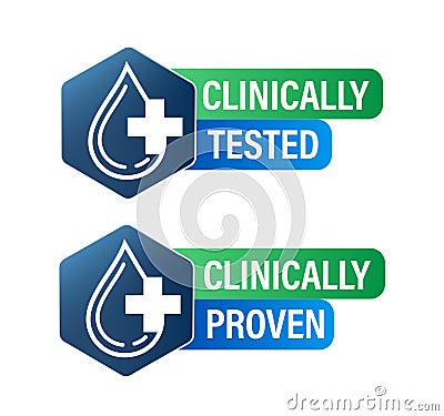 `clinically tested, clinically proven` vector icon Vector Illustration