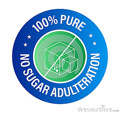 `100% pure, no sugar adulteration` vectore icon Vector Illustration