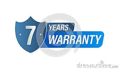 Warranty abstract, `seven years warranty` vector icon. Vector Illustration