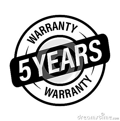 five year warranty vector icon Vector Illustration