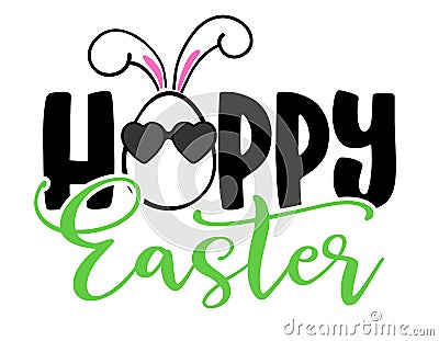 Hoppy Easter - hand drawn modern calligraphy design vector illustration. Vector Illustration