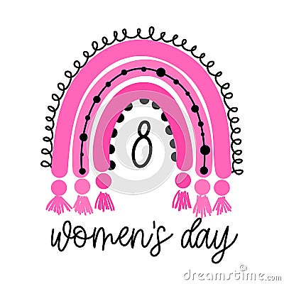 Happy International Women`s Day - International Womens Day greeting card. Vector Illustration