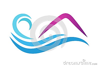 Sea and sun season image logo Vector Illustration