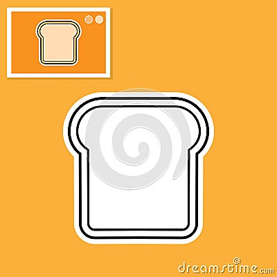 Illustration vector graphic of bread toast coloring book with palette colours. Food coloring book. Vector Illustration