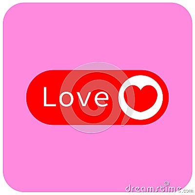 Vector button panel that declares love Vector Illustration