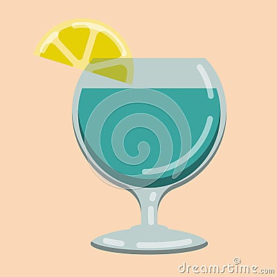 Vector of a glass of sweet poison cocktail Vector Illustration