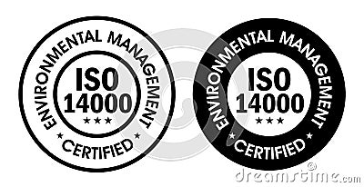 certified iso 14000, environmental management system abstract Vector Illustration