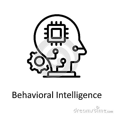 Behavioral Intelligence vector outline Icon Design illustration. Artificial Intelligence Symbol on White background EPS 10 File Vector Illustration