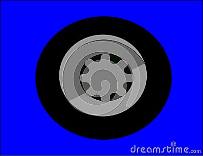 The Art & Illustration tires vector with blue background Stock Photo