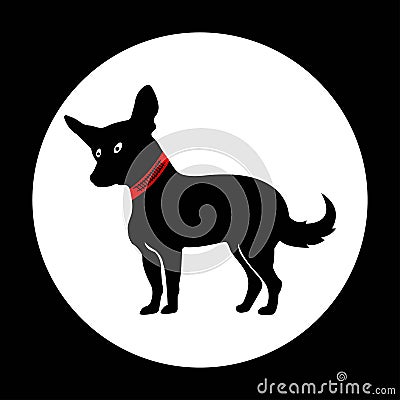 Black dog animal vector logo design Vector Illustration