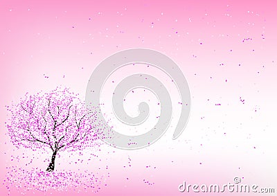 Cherry blossom tree background design Vector Illustration