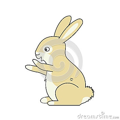 Brown bunny cartoon illustration in vector eps10 format. Cartoon rabbit suitable for use in story book illustrations, Vector Illustration