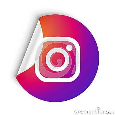 social media instagram Logo sticker vector color. Editorial Stock Photo