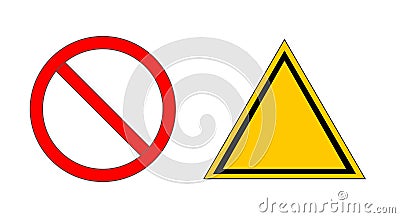 plain materials for caution signs and warning signs Vector Illustration