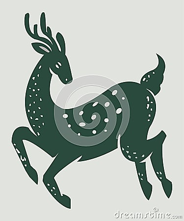 Majestic Stag: The Regal Beauty of the Deer Vector Illustration