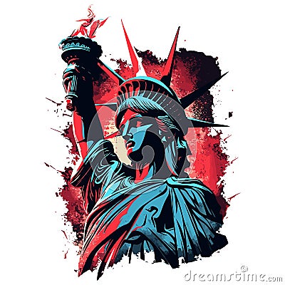 The Iconic Statue of Liberty in Vector Vector Illustration