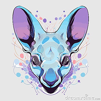 Colorful Kangoroo Head Vector Art Vector Illustration